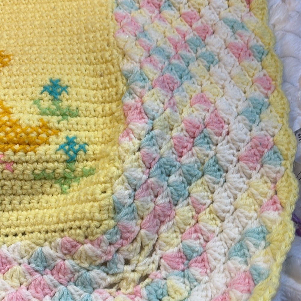 Handmade Crochet Baby Blanket with Animal Patterns 28” x 38” - Picture 7 of 7